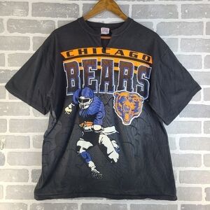 Vintage Teamwork Chicago Bears Football Single Stitch Double Sided Tshirt Size L